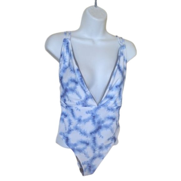 YMI Other - Blue White One Piece Bathing Suit Swim Suit Size Large New NWT